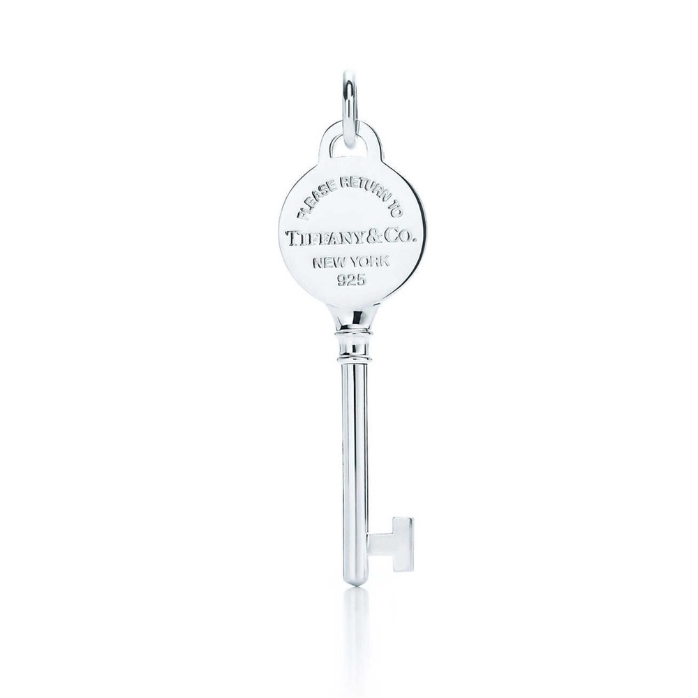 Return to Tiffany Silver Key Necklace with pouch and box
